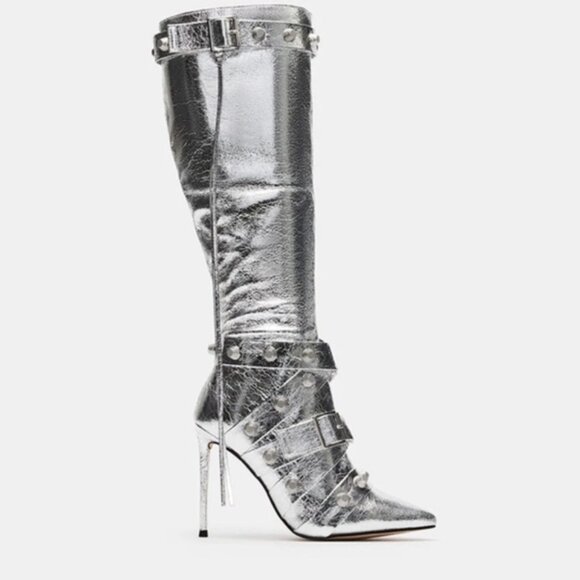 STEVE MADDEN - FINK - TALL BOOTS - SILVER - Picture 5 of 5